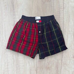Vintage Tommy Hilfiger Tartan Plaid Boxers Half & Half Y2K Streetwear Mens M